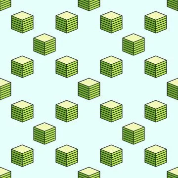 Green Cube Printed on 3d printer vector Additive Manufacturing colored seam.. 스톡 일러스트