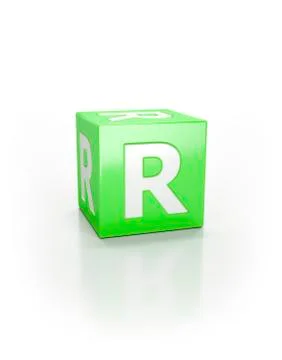 Green cube, R Ilustração Stock