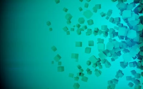 A green cubes abstract background, 3d Illustration Stock Illustration