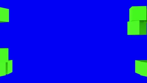 Green cubes assemble on blue background Stock Footage 112010669