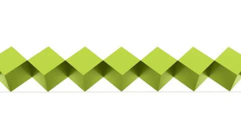 Green cubes concept rendered on white background Stock Illustration