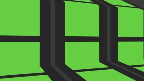 Green cubes geometric pattern in rows on black gradient Vídeo Stock 237578582