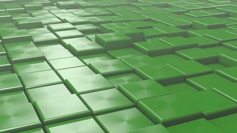 Green cubes in motion. Animation 3D Vídeos de archivo 197511697