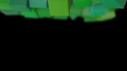Green Cubes Transition Stock Footage 100534099