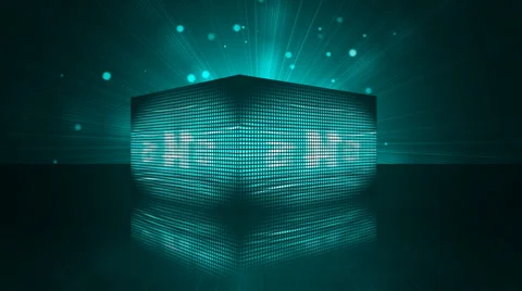 Green Cubic with Countdown Isolated Setting  Stock Footage 2001365