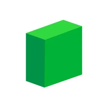 Green cuboid basic simple 3d shapes isolated on white background, geometric c 스톡 일러스트