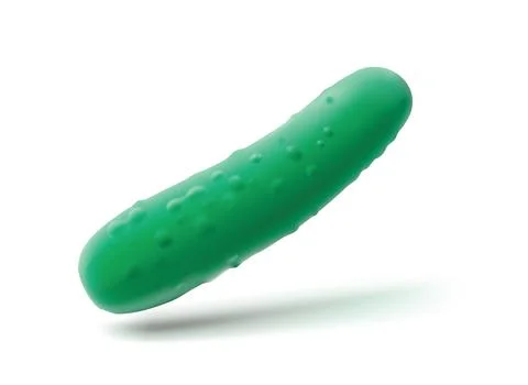 Green Cucumber isolated 3D Vector icon Stock Illustration
