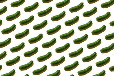 Green cucumber pattern on white background pop art design Stock Photos