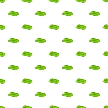 Green cucumber slices creating repeating pattern design Stock Illustration