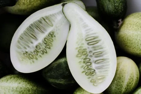 Green cucumbers, background Stock Photos