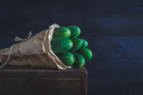 Green cucumbers Foto stock