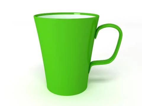 Green cup on white background Stock Illustration