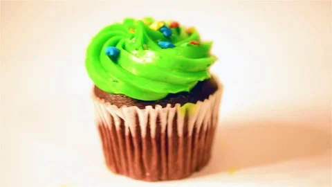 Green Cupcake Stock Footage 71421974