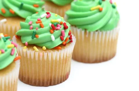 Green Cupcakes Stock Photos