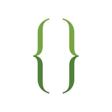Green curly brackets programming code symbol representing development Illustrazione stock