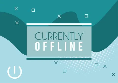 Green currently offline template Stock Illustration