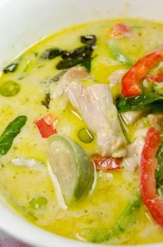 Green curry with chicken Stock Photos