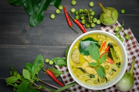 Green curry with chicken Foto stock