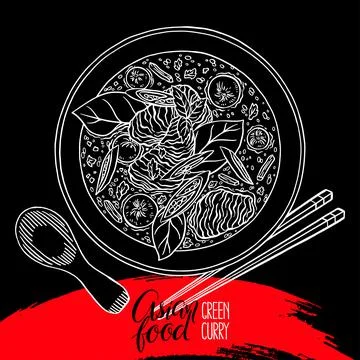 Green curry illustration Stock-Illustration