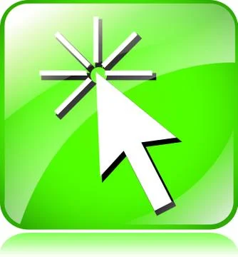 Green cursor icon Stock Illustration