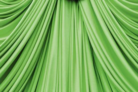 Green curtain texture Stock Photos