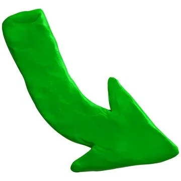 Green curved arrow 3D vector element Stock Illustration