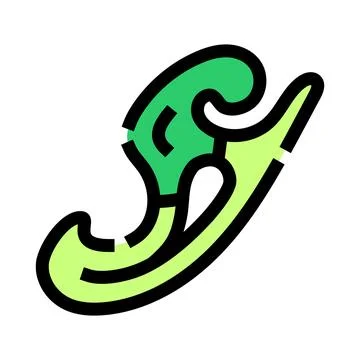 Green curved ruler for drafting and pattern making イラスト素材