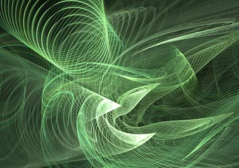 Green curves. Light technological background. Stock-Illustration
