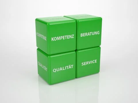 Green customer service cubes Stock Illustration