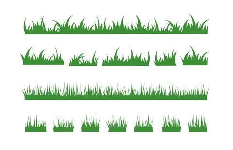 Green cut grass, plants on the plain. Isolated lawn landscape Stock Illustration