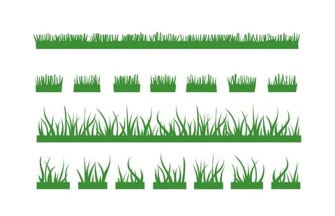 Green cut grass, plants on the plain. Isolated lawn landscape Stock-Illustration