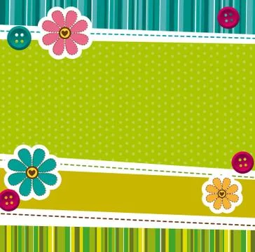Green cute background with frames. vector illustration Illustrazione stock