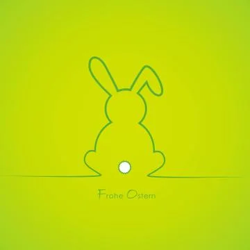 Green cute easter bunny border with german text happy easter 스톡 일러스트