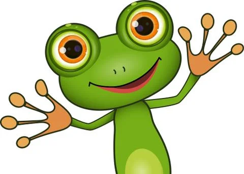 Green cute frog Stock Illustration