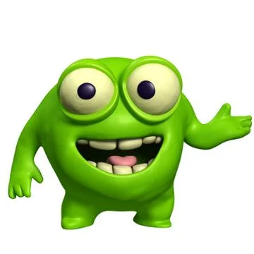 Green cute monster Stock Illustration
