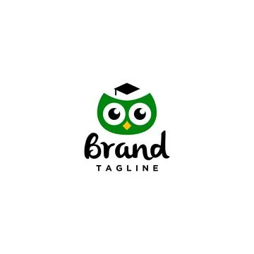 Green Cute Owl Stock Illustration