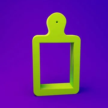 Green Cutting board icon isolated on purple-blue background. Chopping Board.. Stock Illustration