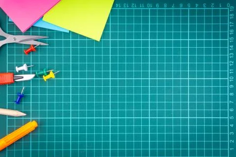 Green cutting mat  Stock Photos