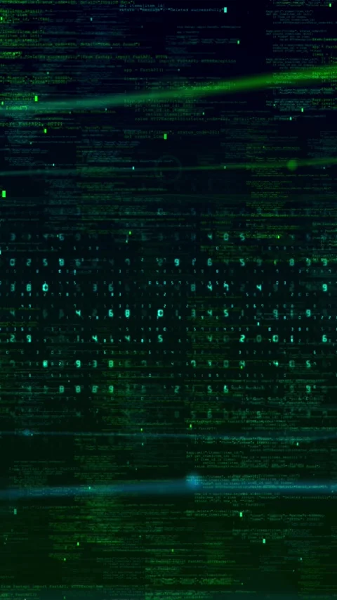 Green Cyber Code Data Stream Technology Background 動画素材 341350601