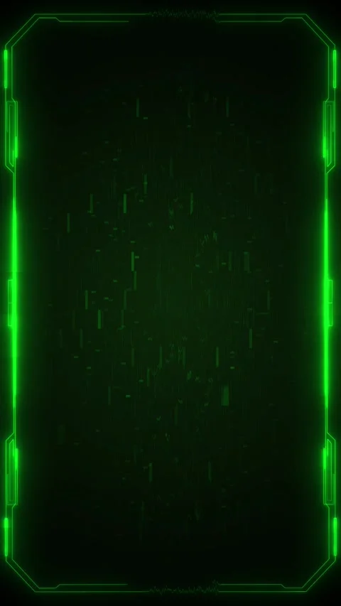 Green cyber glitch border noisy static, scanning streaks, monitor texture, clean Stock Footage 334105977