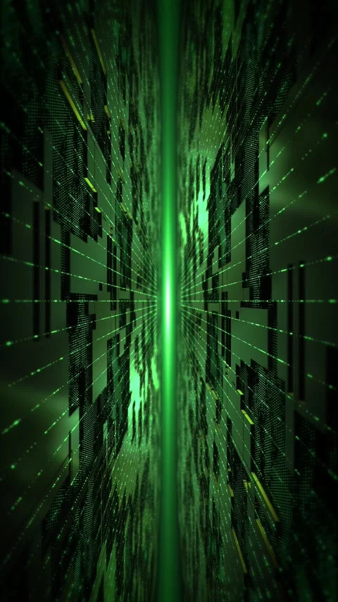 Green Cyber Grid Data Flow Tunnel Futuristic Technology Scene cyber infrastructu Stock Footage 341899206