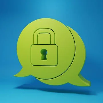 Green Cyber security icon isolated on blue background. Closed padlock on di.. Stock Illustration