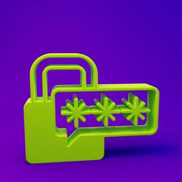Green Cyber security icon isolated on purple-blue background. Closed padloc.. 스톡 일러스트