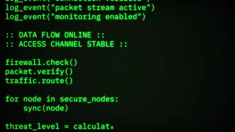 Green Cyber Security Terminal Code Background Stock Footage 337287960