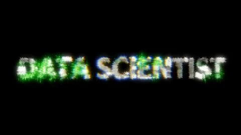 Green cybernetical text DATA SCIENTIST with noise distortion Illustrazione stock