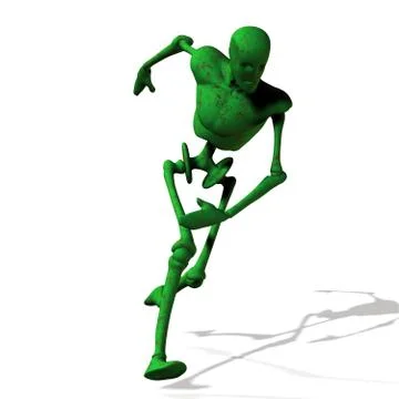 Green cyborg run Stock Illustration