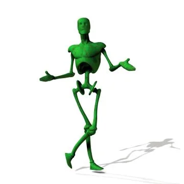 Green cyborg on white 스톡 일러스트