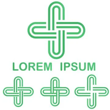 Green cycle logo design template set Stock Illustration