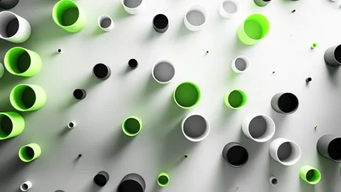 Green cylinder background with pulsing forms in seamless loop Video stock 336078980