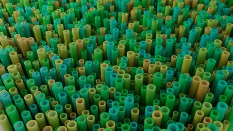 Green Cylinders Top View In Perspective Stock Illustration